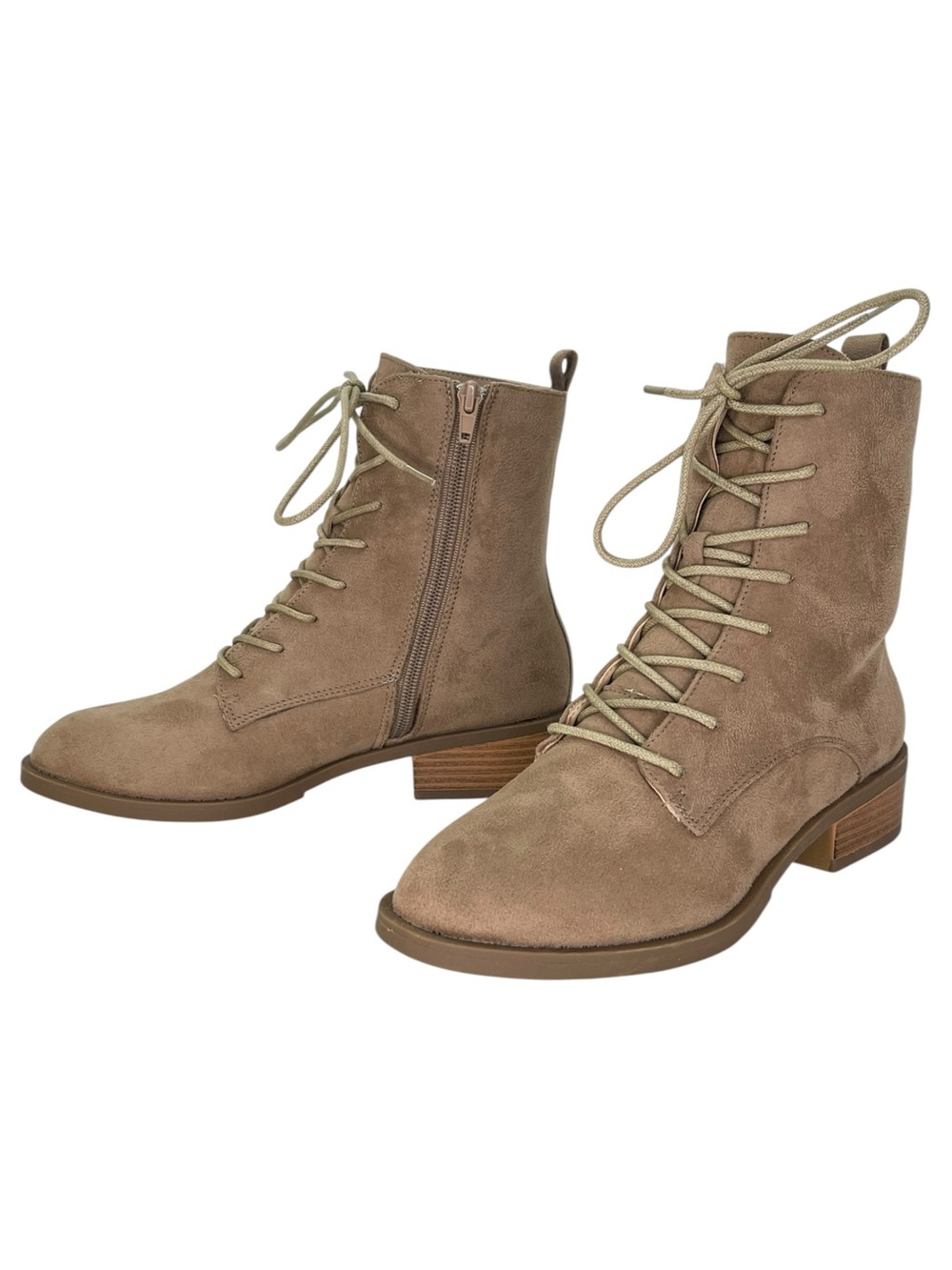 Journee Collection Vienna Taupe Microsuede Womens Ankle Boots Size 7M - Picture 7 of 11